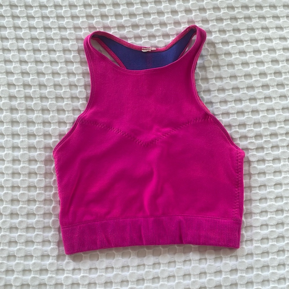 Pink fabletics sports bra
